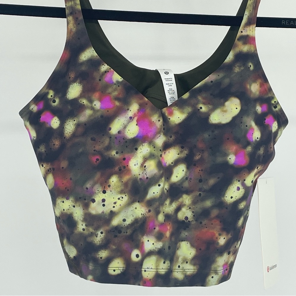 LULULEMON NWT ALIGN TANK TOP SOFT FOCUS SPLATTER GREEN MULTI PRINT 2 4 6 - Picture 5 of 9